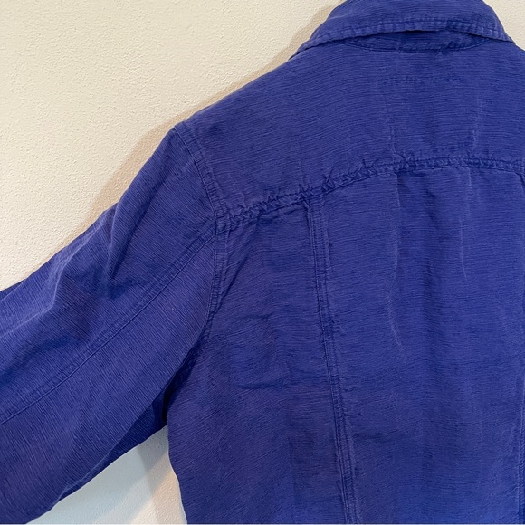 Chicos 3 Vintage Silk and Linen Mother of Pearl Button Front Lightweight Jacket - Picture 10 of 11